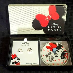 Sterling Silver Disney Mini Mouse Earrings NWT